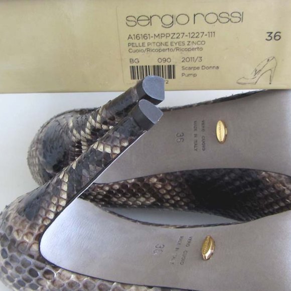 SERGIO ROSSI exotic python platform pumps 36 /6 US - Picture 7 of 8